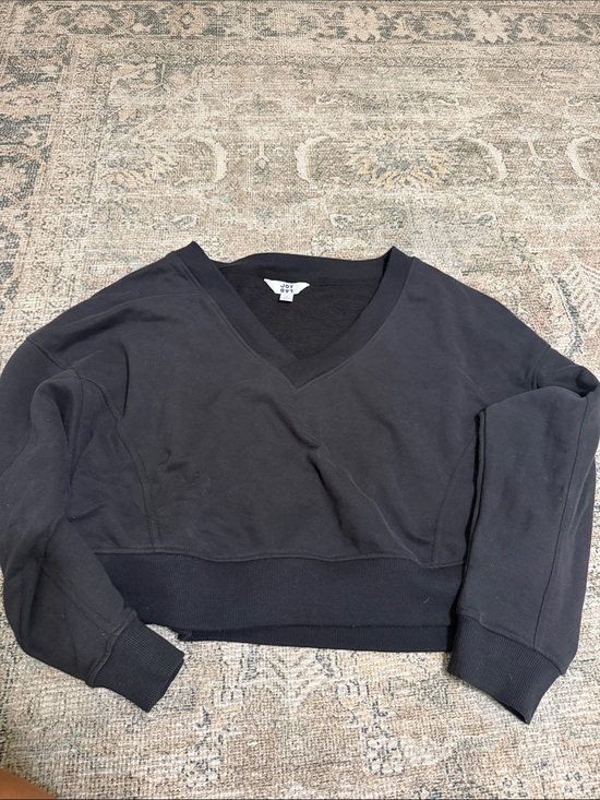 JoyLab Sweaters - JoyLab Black Off-the-Shoulder V-Neck Cropped Sweater